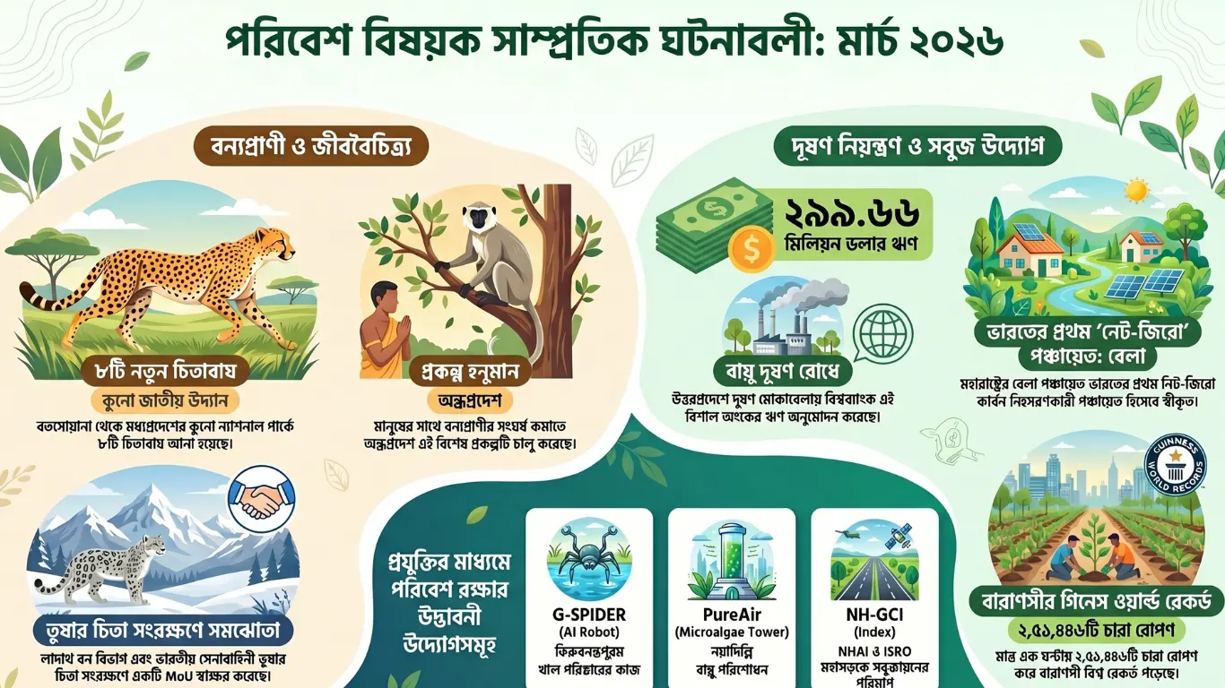 পরিবেশ বিষয়ক সাম্প্রতিক ঘটনাবলী মার্চ, 2026 পর্ব -1