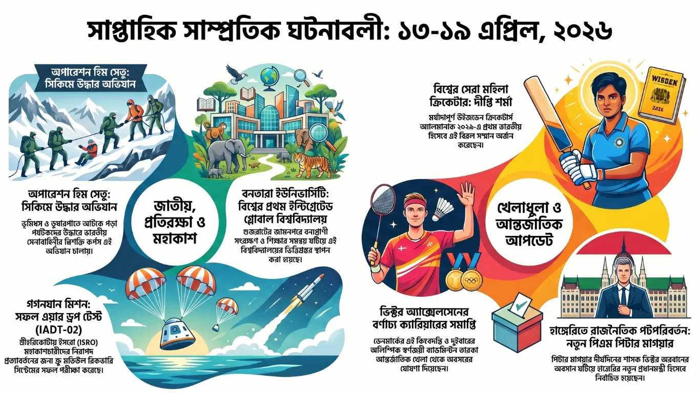 সাপ্তাহিক সাম্প্রতিক ঘটনাবলী 13-19 এপ্রিল, 2026