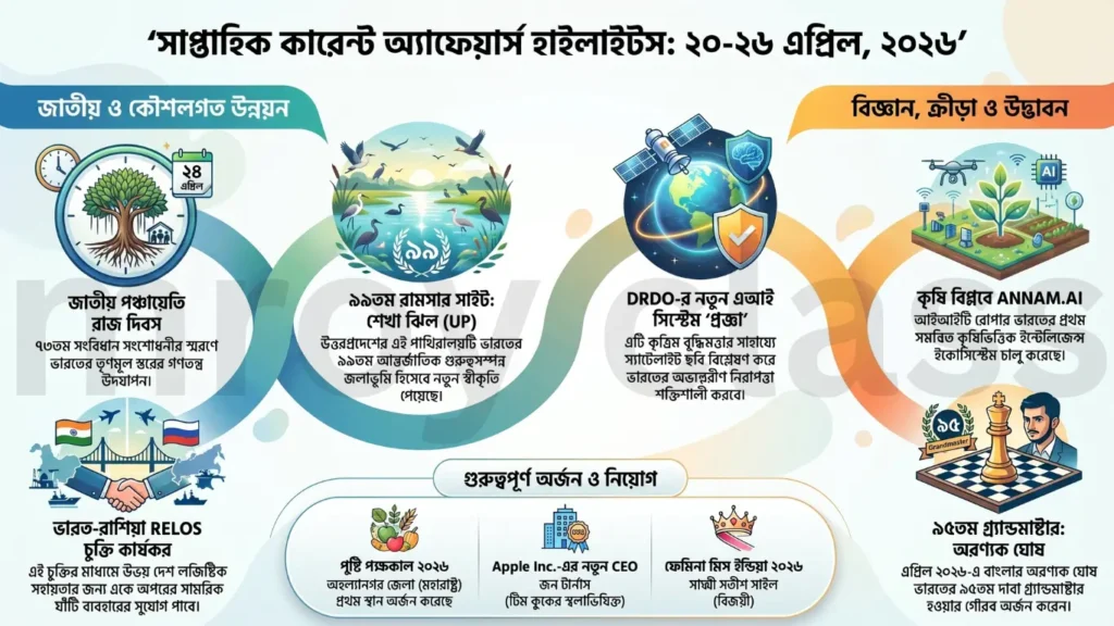 সাপ্তাহিক সাম্প্রতিক ঘটনাবলী 20-26 এপ্রিল, 2026
