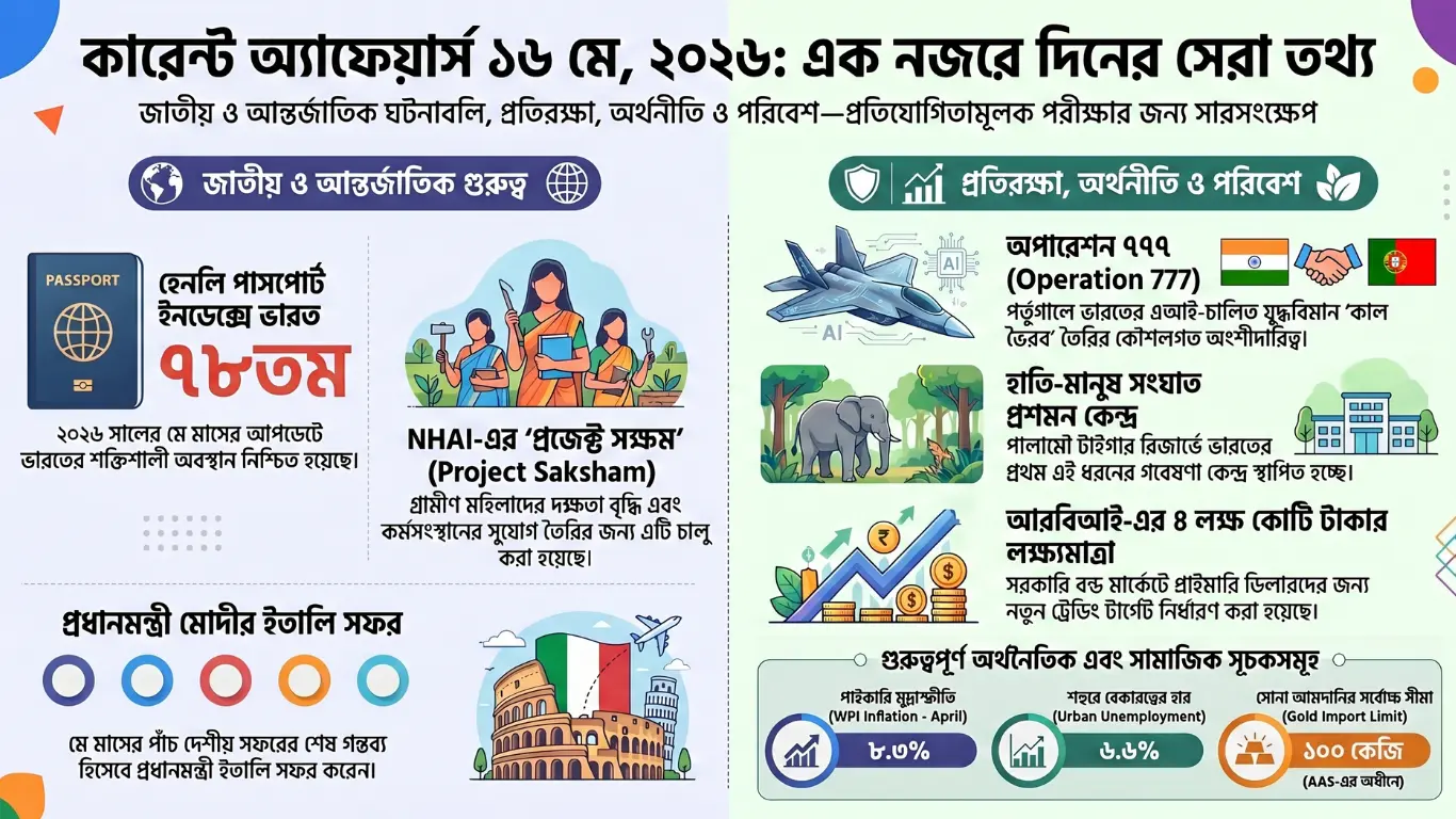 কারেন্ট অ্যাফেয়ার্স – 16 মে, 2026