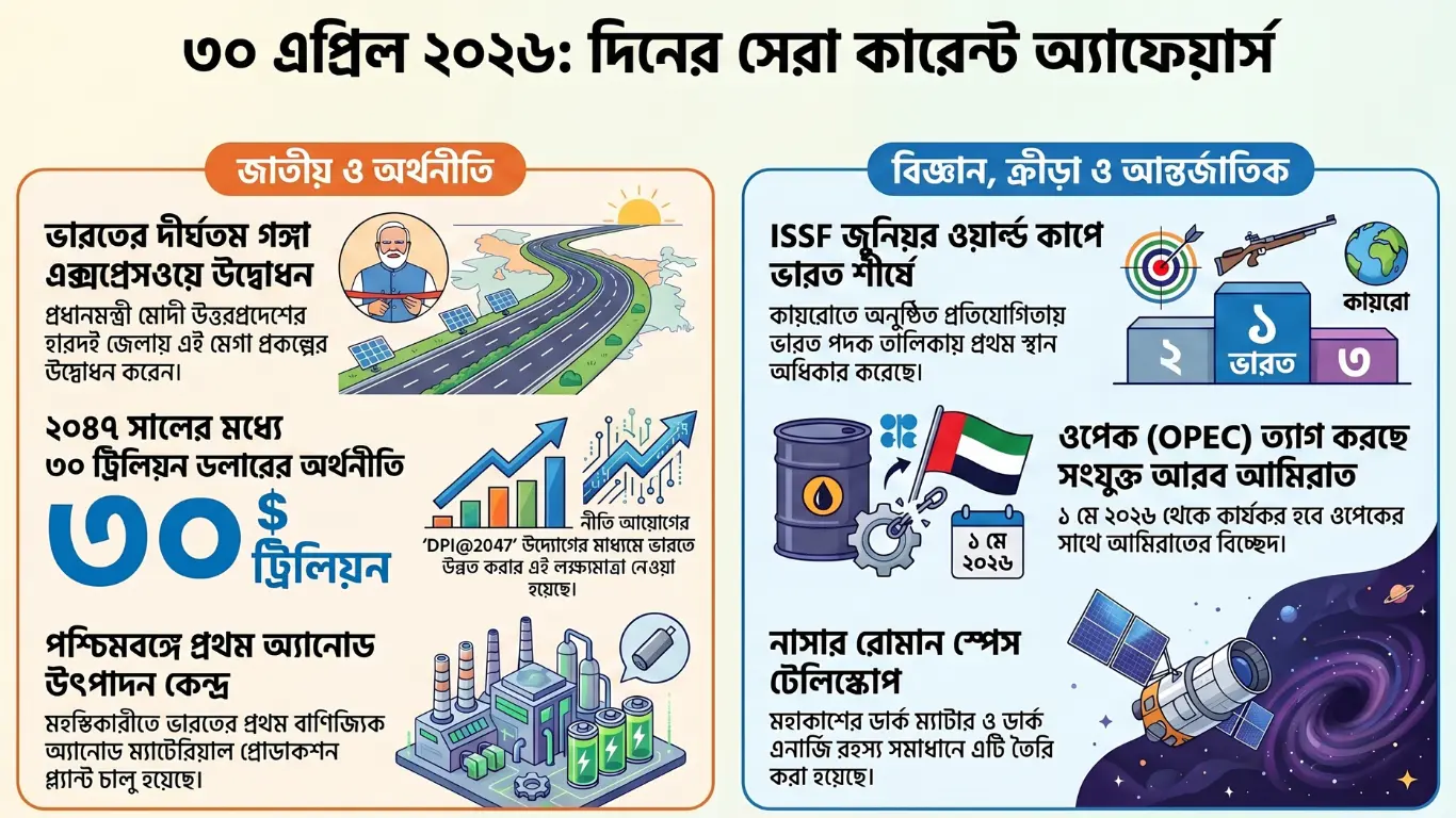 কারেন্ট অ্যাফেয়ার্স – 30 এপ্রিল, 2026