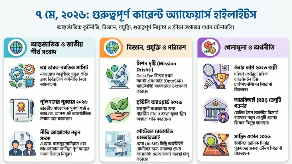 কারেন্ট অ্যাফেয়ার্স – 7 মে, 2026