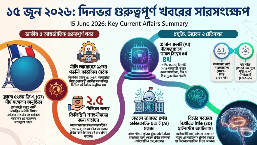 কারেন্ট অ্যাফেয়ার্স – 15 জুন, 2026