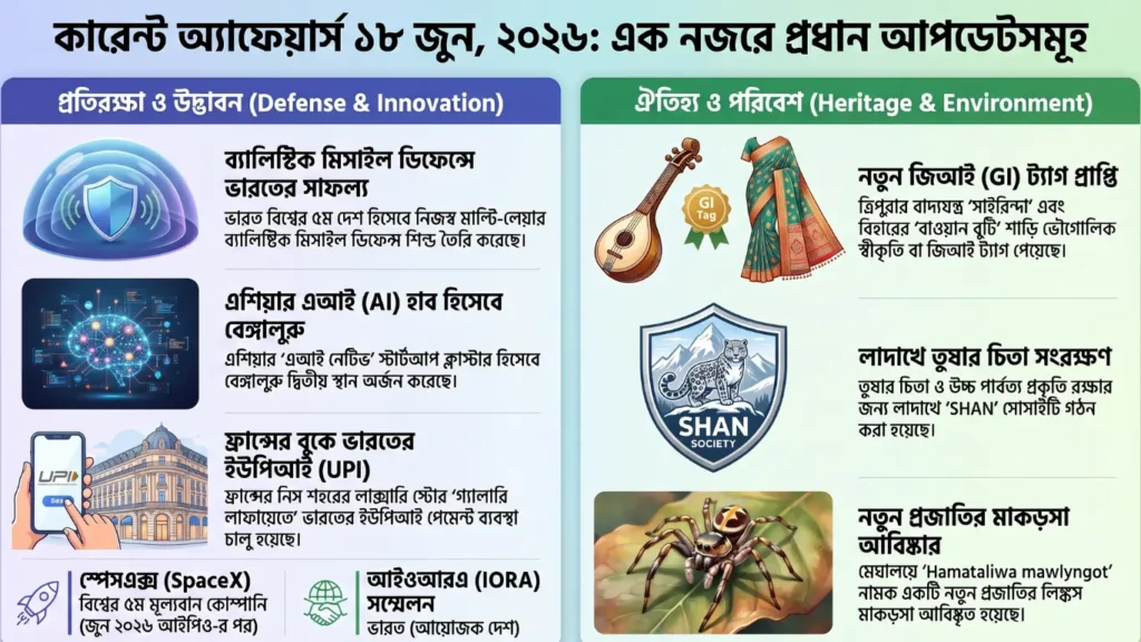 কারেন্ট অ্যাফেয়ার্স – 18 জুন, 2026