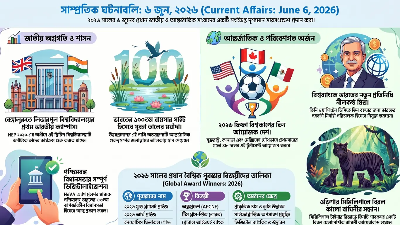 কারেন্ট অ্যাফেয়ার্স – 6 জুন, 2026