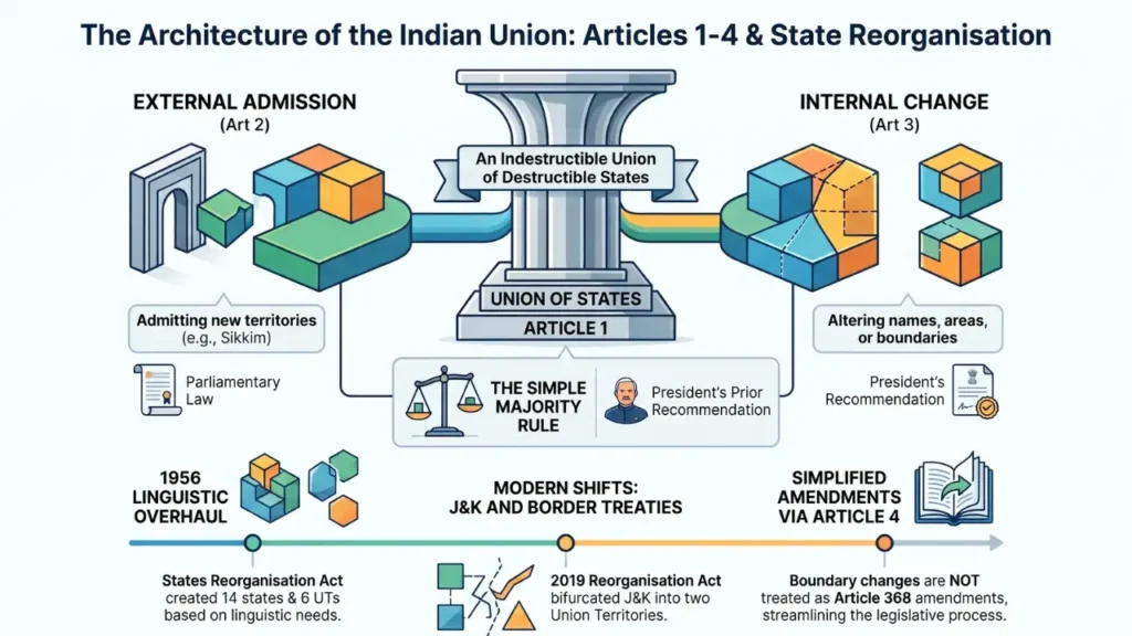 Indian Polity Set 15 Union and its Territory & States Reorganisation