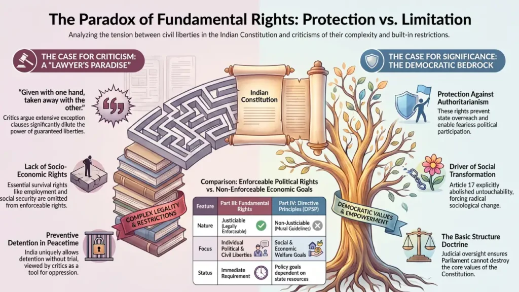 Indian Polity Set 26 Criticisms & Significance of Fundamental Rights