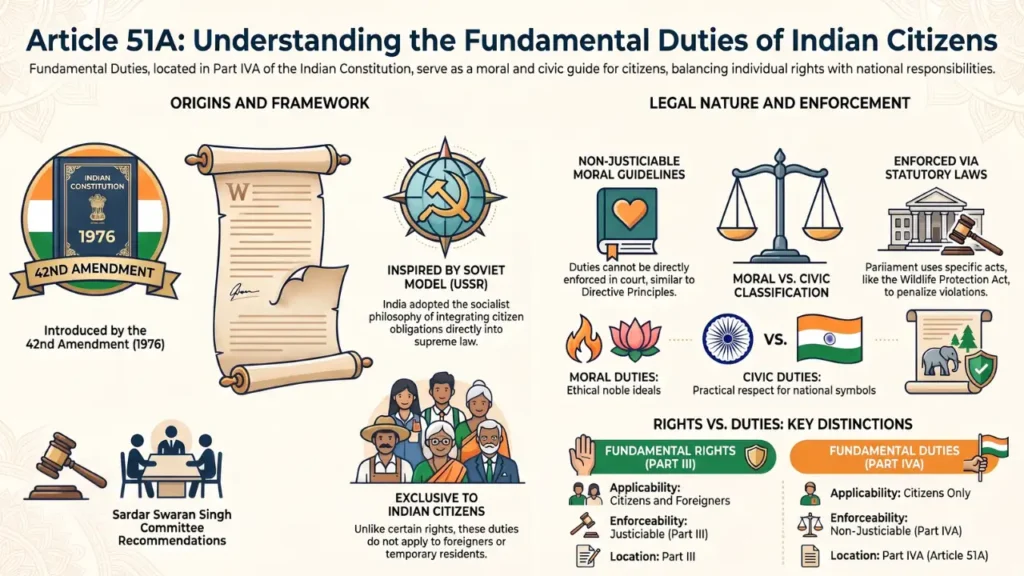 Indian Polity Set 31 Fundamental Duties (Article 51A)