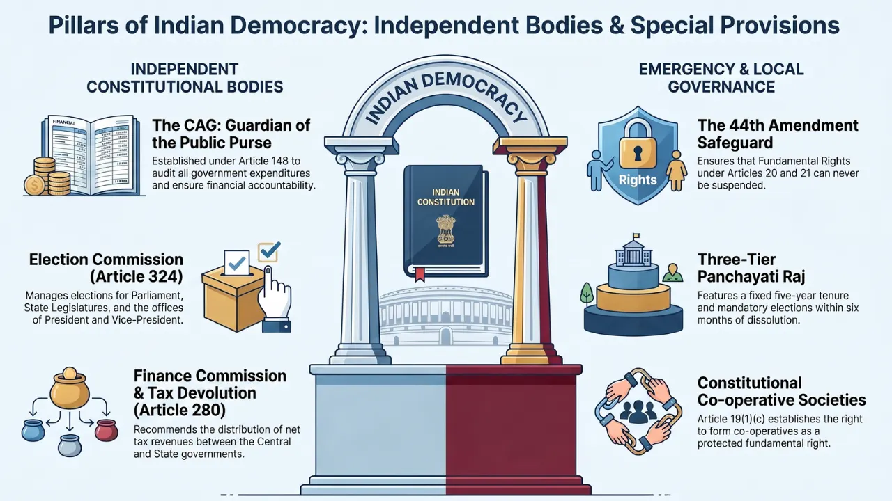 Polity Set 11 : Constitutional Bodies, Emergency Provisions & Panchayati Raj