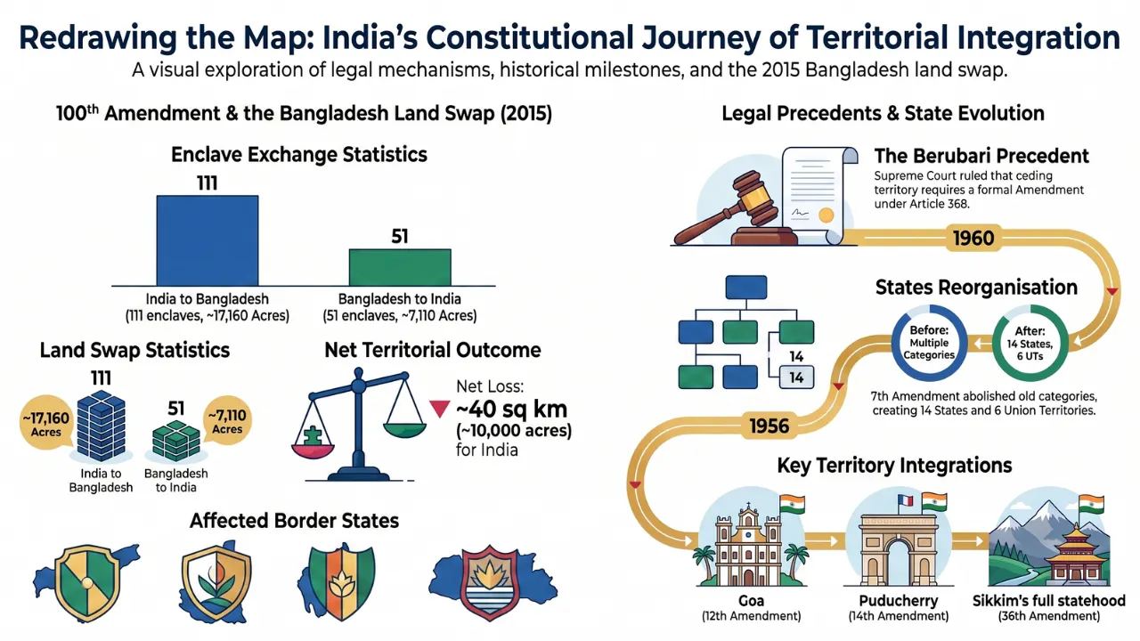 Polity Set 16 : Integration of Princely States & Constitutional Amendments