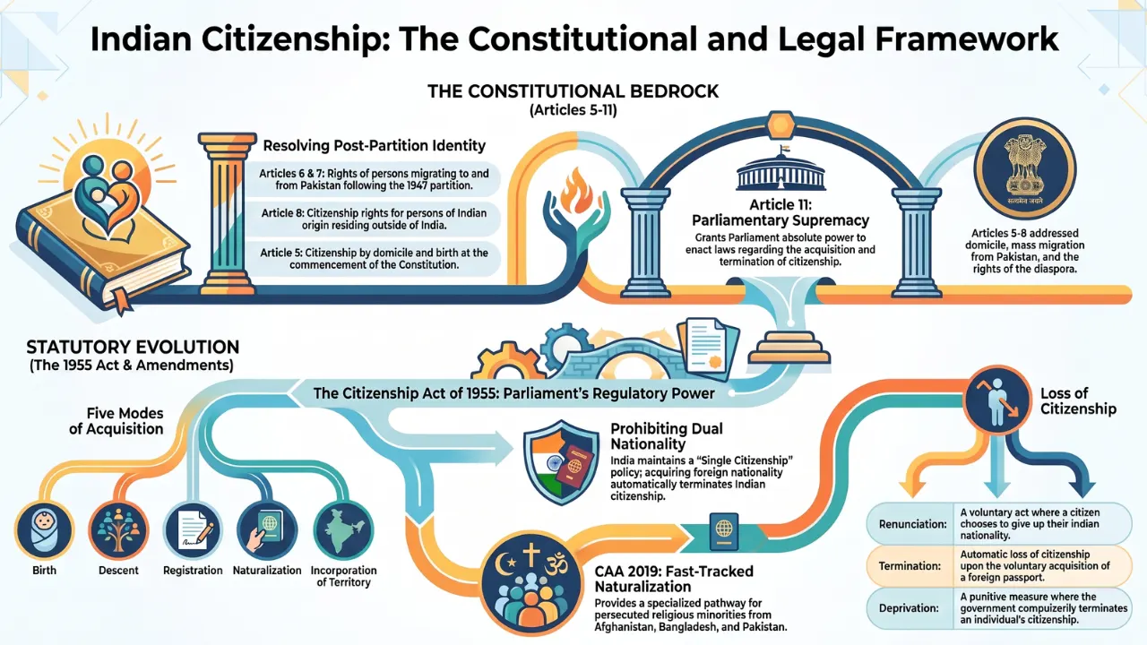 Polity Set 17 : The Citizenship Act, CAA 2019, and Articles 5-11