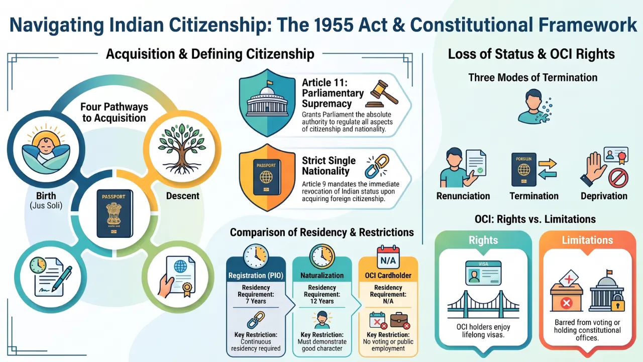 Polity Set 18 : Citizenship Act 1955 and Constitutional Rights