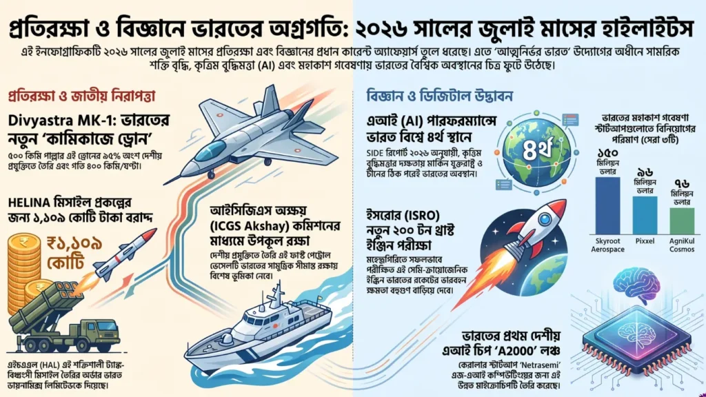 প্রতিরক্ষা, বিজ্ঞান ও প্রযুক্তি জুলাই 2026 সেট 1